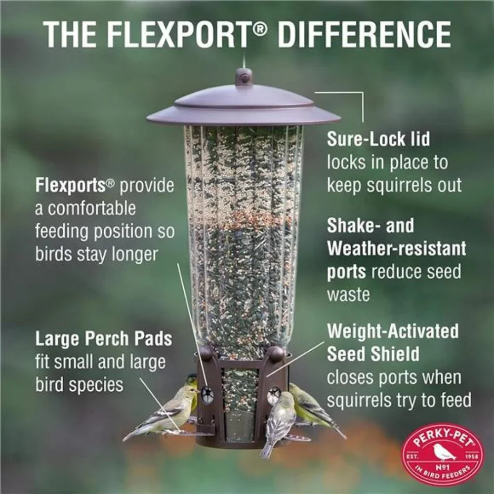 Max Large Wild Bird Feeder with Flexports, Squirrel Proof Bird Feeder